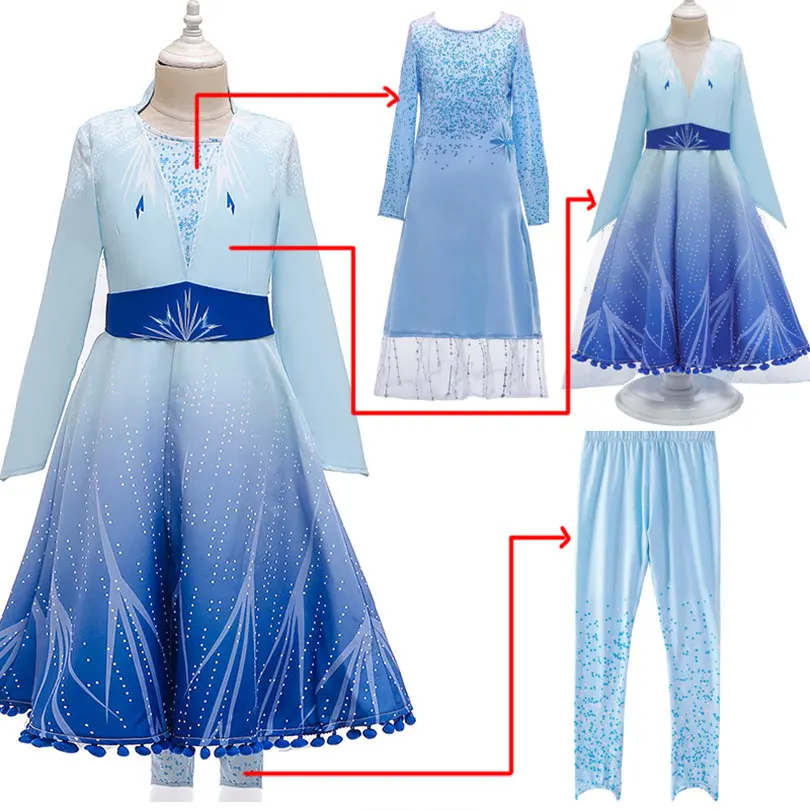 Новое поступление; платье Эльзы для девочек; Детские костюмы Снежной Королевы, принцессы Эльзы; маскарадная детская одежда для Хэллоуина; платья для дня рождения