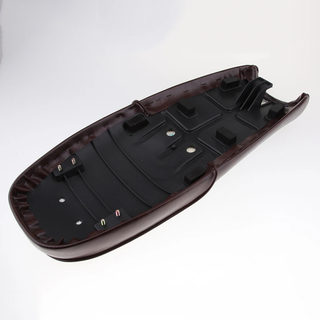 Motorcycle Universal Seat Cafe Racer Vintage Saddle -  Brown Automotive Extended Hump Cushion