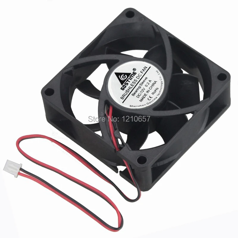 2Pcs DC Cooling Fan 70mm 12V 2Pin 70x70x25mm Brushless Silent Heatsink cooler 2Pcs DC Cooling Fan 70mm 12V 2Pin 70x70x25mm Brushless Silent Heatsink cooler