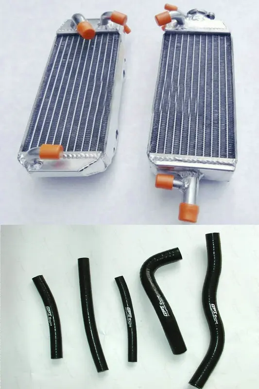 Radiator BLACK Hose Алюминиевый радиатор для Suzuki RM125 RM125T RM125V RM 125 T/V модель 1996-1997+ силиконовый шланг 96 97 - Цвет: Radiator BLACK Hose