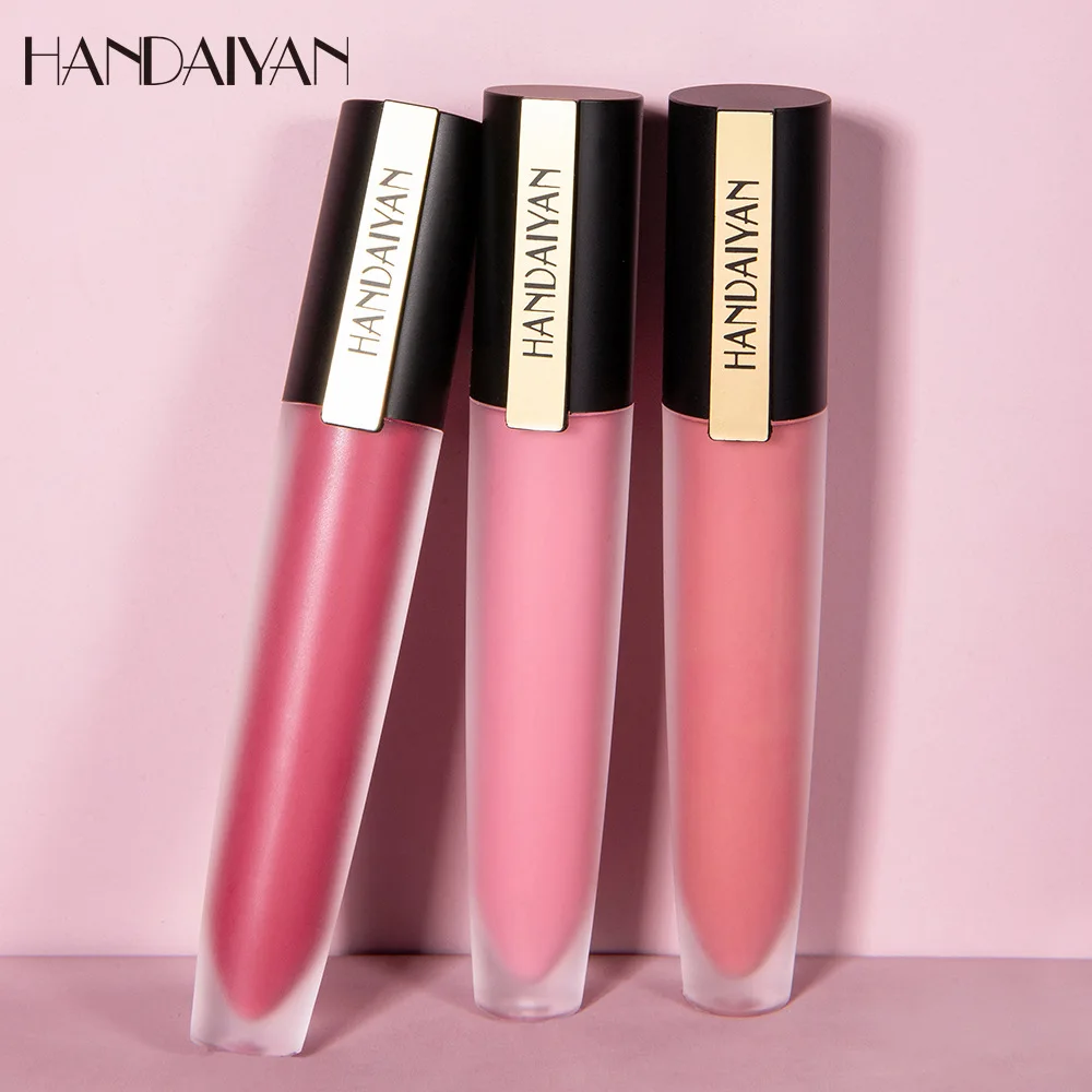 

HANDAIYAN Matte Lip Gloss Liquid Lipstick Long Lasting Makeup Moisturizer Lipgloss Batom Make Up Waterproof Pigment Lip Tint