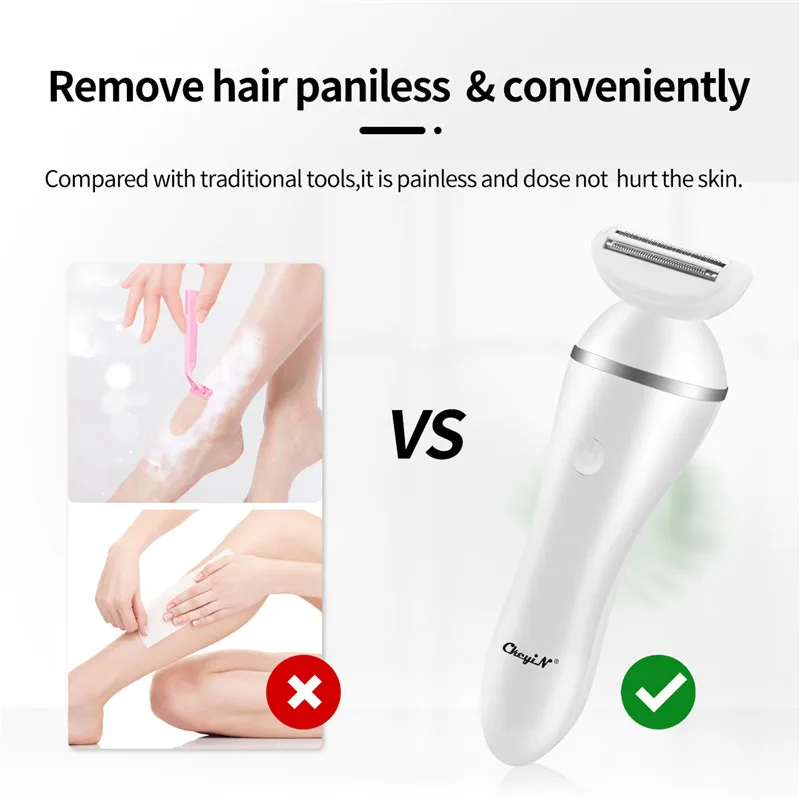 Depilação para Mulher Depilador sem Fio Remoção do Cabelo de Corpo Ckeyin Elétrico Lady Shaver Facial Indolor Inteiro Recarregável Navalha 51 5 cabelo de corpo inteiro recarregável navalha 51