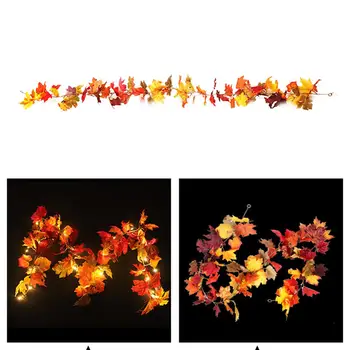

170CM Simulation Maple Bracelet Rattan LED Light Bar Hanging Ornament For Thanksgiving Day Halloween Xmas Home Ceiling Decor