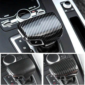 

Car Styling automatic speed gear shift knob head carbon fiber cover Sticker For Audi A4 B9 A5 Q7 shifter trim Auto Accessories