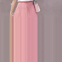 Осень Зима Новые повседневные юбки средней длины Модные свободные элегантные плиссированные юбки женские однотонные трапециевидные юбки с высокой талией