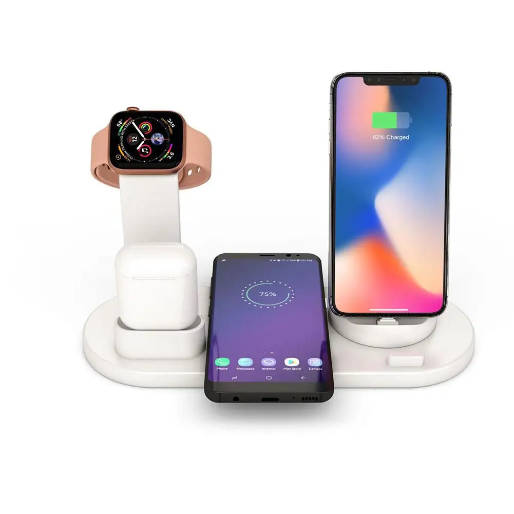 

2019 Newest Wireless Charger 4 In 1 Wireless Charging Stand Dock Station For Apple Watch Series 4 3 2 IPhone XI XI Max Samsung