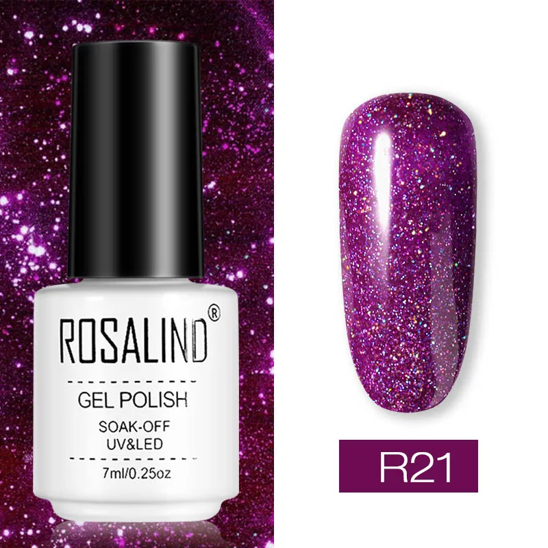 RCR21 ROSALIND Блестящий неоновый Гель-лак для ногтей все для маникюра Полупостоянный праймер для ногтей УФ блестящие гибридные лаки для дизайна ногтей базовый топ - Цвет: RCR21