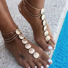 Богемные женские ножные браслеты с кисточками и блестками, цыганские резные ювелирные изделия для ног, подарок друзьям