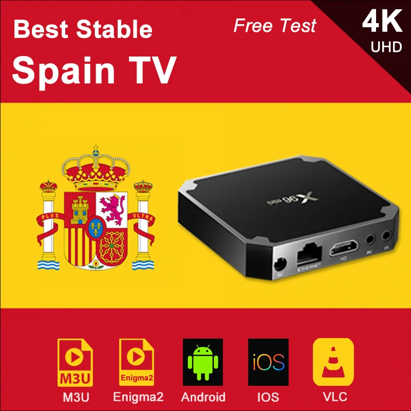 IPTV Spain stable M3U tv box Android tv box smart tv no app included