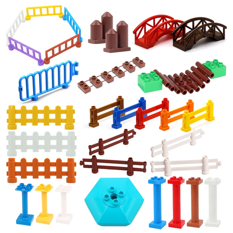 Assemble-Bricks Column Building-Blocks House-Structure Educational-Toys Pillar-Fence