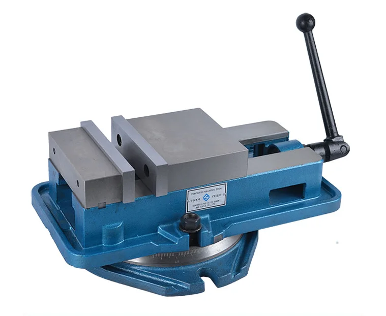Precision milling machine angle-fixed vise, heavy-duty machine flat-nose pliers, 4 inches, with rotating base