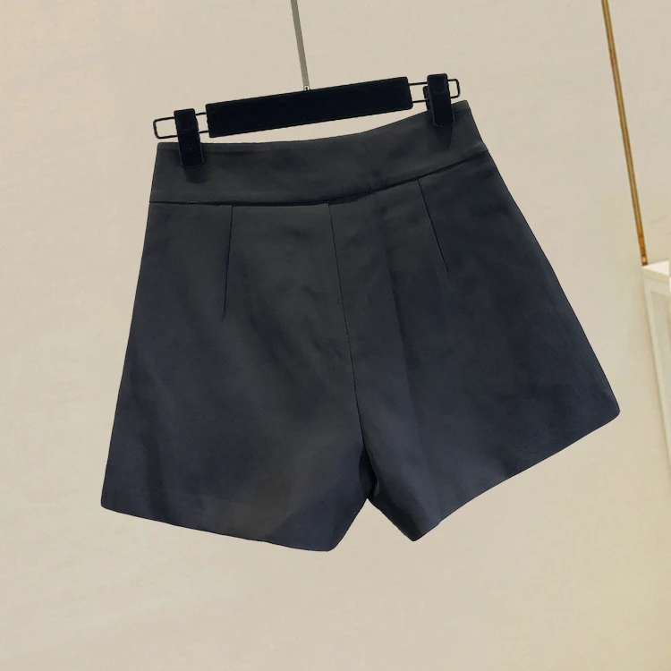 new diamond high waist shorts wide leg black