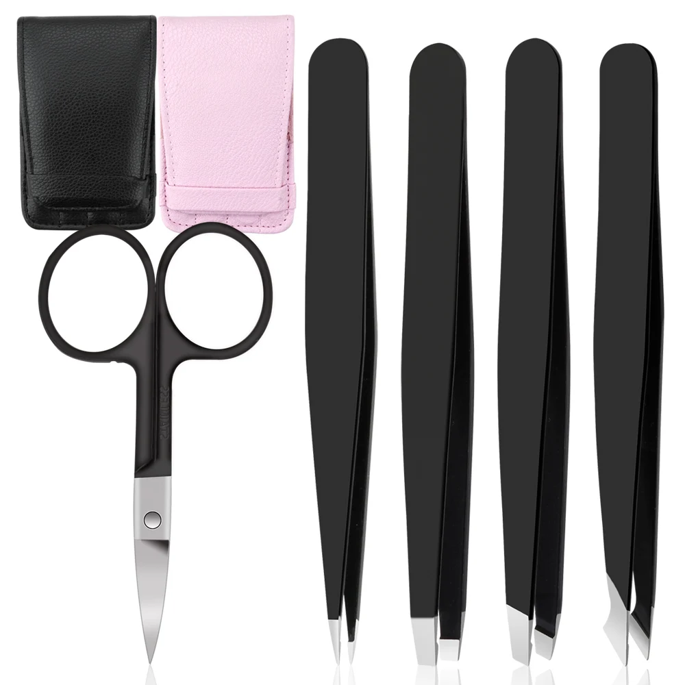 4/5Pcs Tweezers Eyebrow Tweezer Set Eye Lash Extension Tweezers Eyebrow