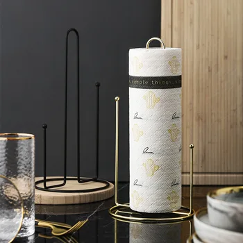 

Minimalist Vertical Wrought Iron Paper Towel Holder Home Dining Table Roll Holder Paper Towel Rotating Storage Rack Kitchen