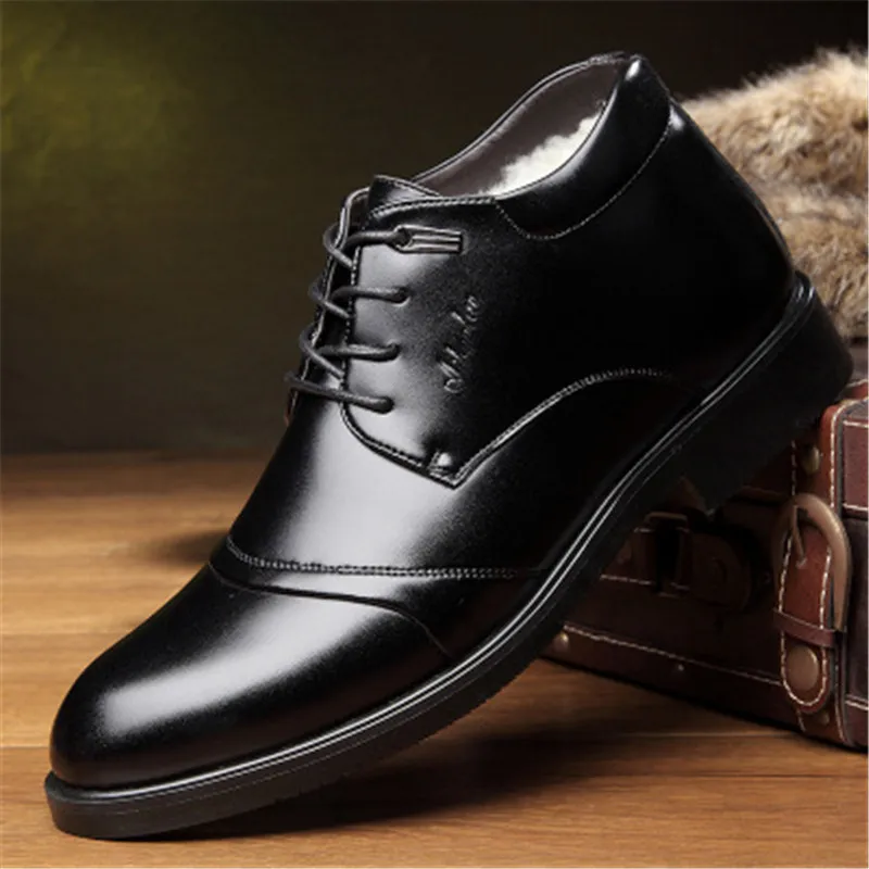 Высококачественные мужские ботильоны на меху сезон осень зима высокие ботинки