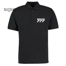 XQXON- новые высококачественные мужские рубашки поло Boeing 777 принт летние хлопковые рубашки поло мужская одежда P10