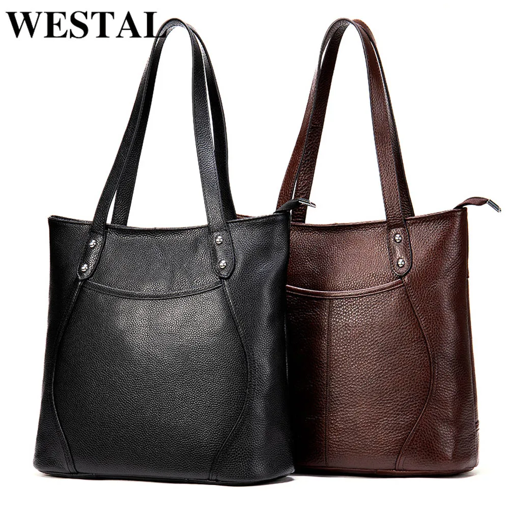 

WESTAL women's leather handbags genuine leather bag for women totes luxury brand bag female handbags for woman shoulder bags big