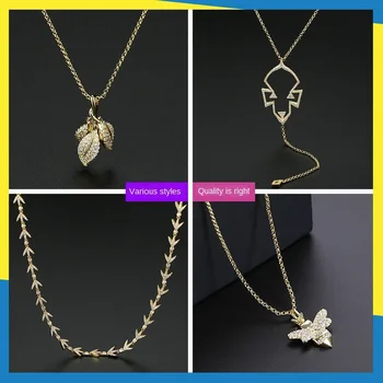 

2020 New Bee Bat Shark Pendant Sun Swallow Leaf Luxury Korean Tide Inlaid Gem Noble Luxury Vintage Women's Brand Jewelry