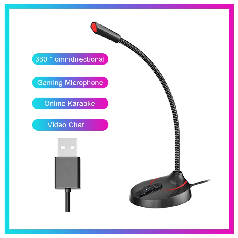 Проводной микрофон USB 3 5 мм для студийной игры вращение на 360 градусов