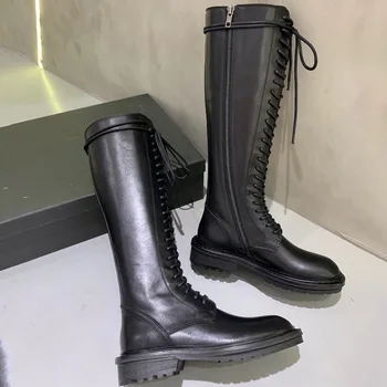 

Boots Woman Lanky Woman Boots Chalaza Knight Thick Boots With Boots High Locomotive