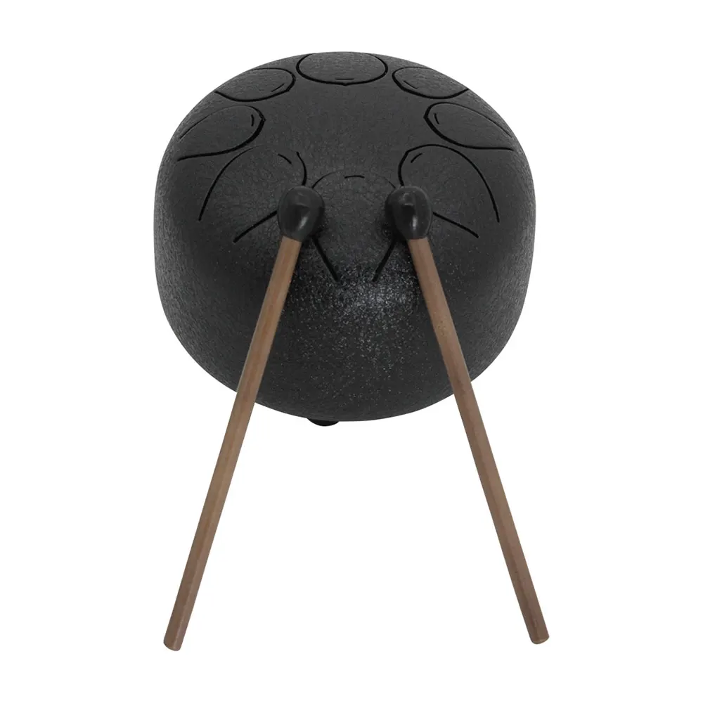 Black Сильный пустой барабан Handpan Tranquilizing Mini 5 дюймов нержавеющая сталь 2 цвета ударный инструмент национальная музыка Йога - Цвет: Black