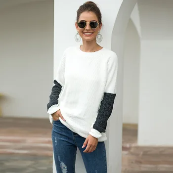 

Savabien Patchwork Winter England Style Pullover Knitted Sweater Soft Slim Autumn Sweater Women Invierno 2019 Plus Size Clothes
