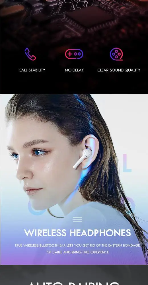BEESCLOVER Bluetooth 5,0 Беспроводные наушники с чистым басом и микрофоном для телефона