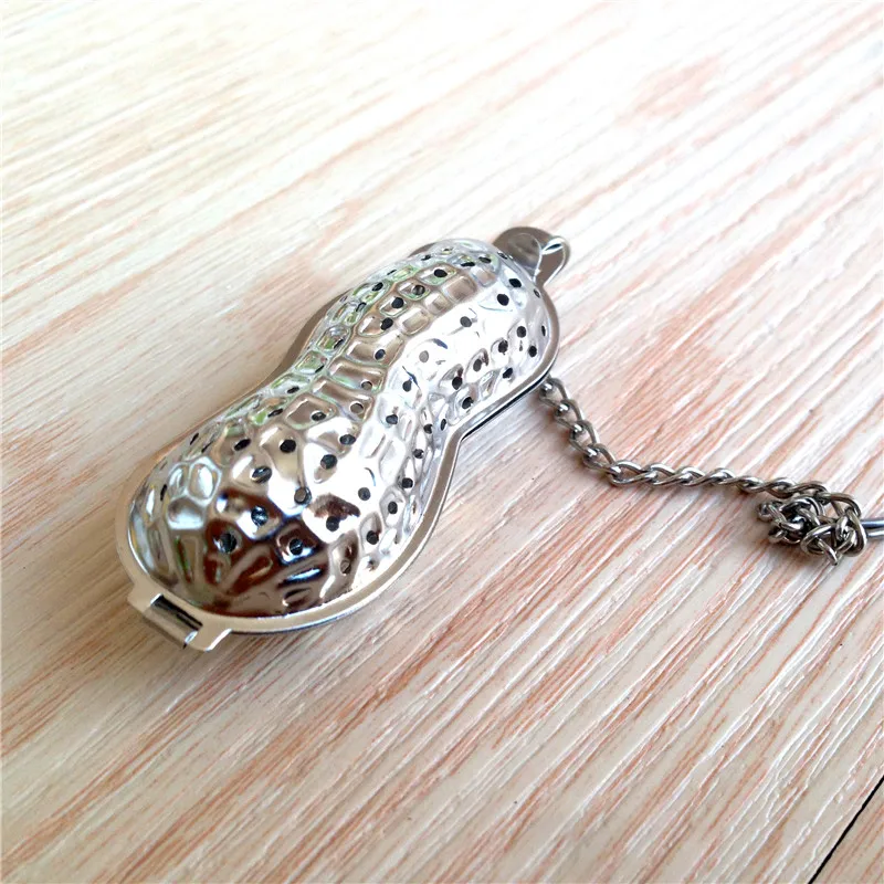 

Stainless Steel 304 Peanut Shape Tea Slag Separator Chain Tea Leak Tea Making Equipment Water Bottle Tea Filter Tea Infuser