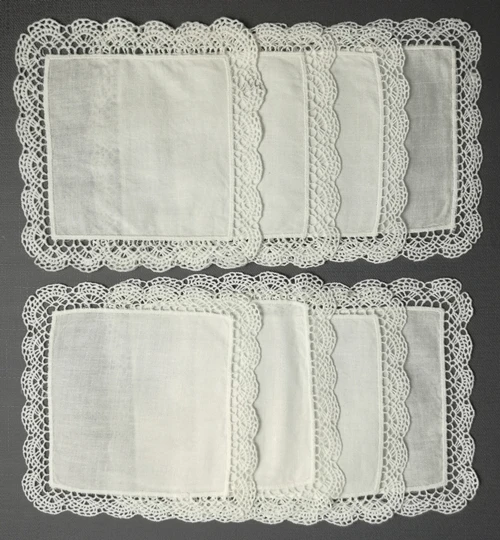 Set of 120 Fashion Cocktail Napkins 6x6-inch White Linen Lace Cocktail Napkin Coasters dress up any Party