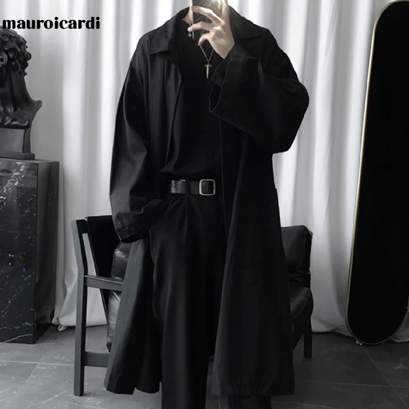 Black Oversized Trench Coat Men 