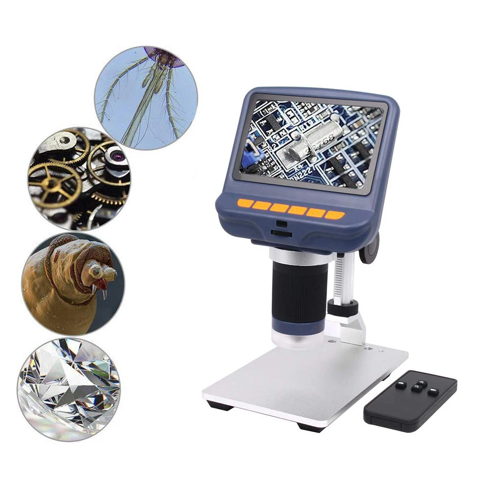 

Digital Microscope 220X USB Microscope 4.3-inch HD Screen Soldering Microscope with 8 LED Lights for Repairing Jewelry Appraisal
