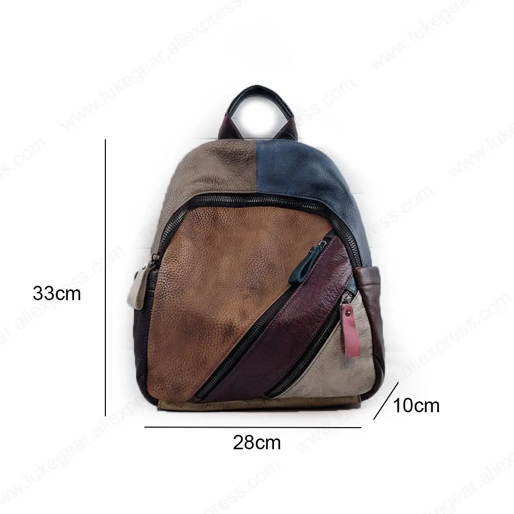 Lukegear рюкзак из натуральной кожи классический уличный женский рюкзак Разноцветные сумки в стиле панк высокое качество