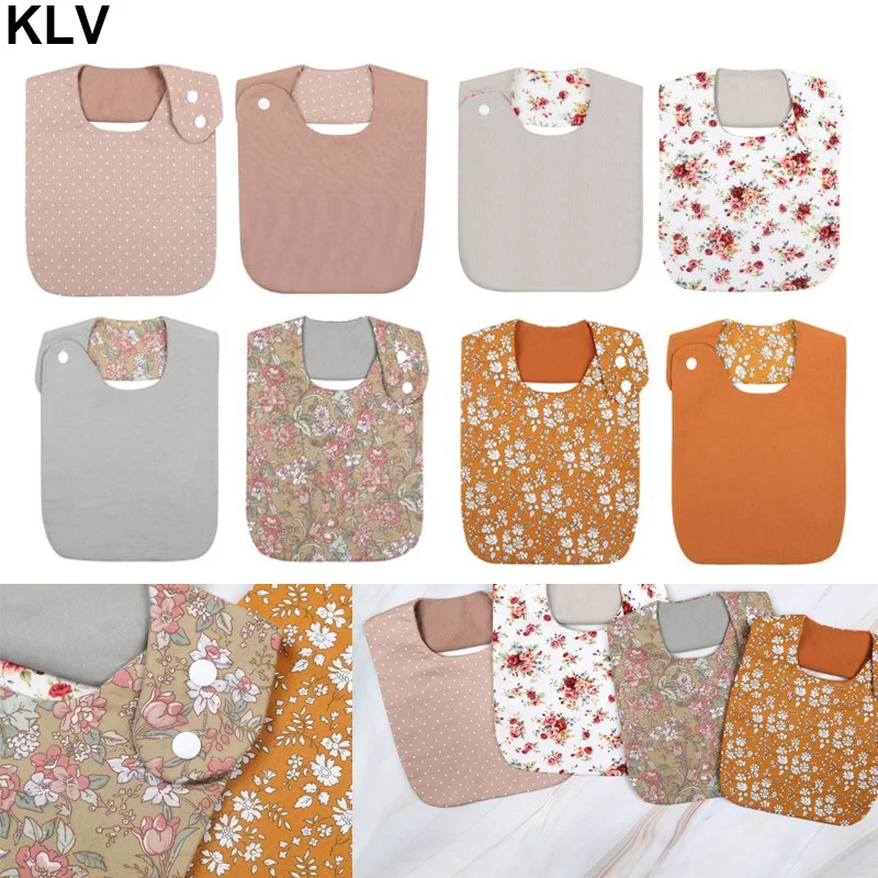 Saliva Towel Bibs Boys Linen Newborn Baby Vintage Waterproof Cotton Shower-Gifts Floral