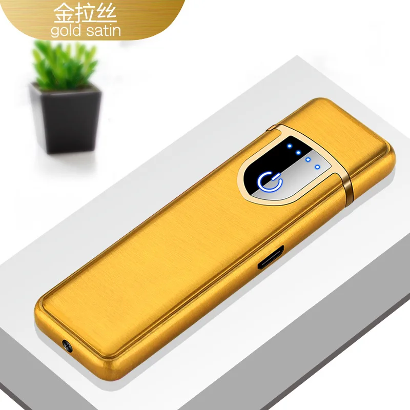Может гравировать Зажигалка электронная зарядка USB Мини ветрозащитная Бесшумная