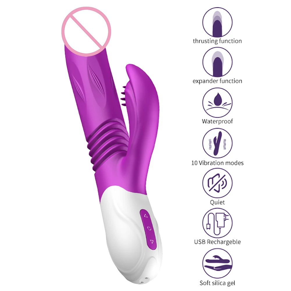 Gode ​​télescopique Vibr jouets sexuels érotiques pour femmes Double langue léchant 10 vitesses G Spot produits pour adultes Clito_voghion.com