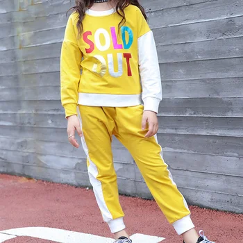 

Spring Autumn Girls Sets 2020 New Cotton Casual Long Sleeve Sweater + Pants 2-piece Sports Style Kids Clothes