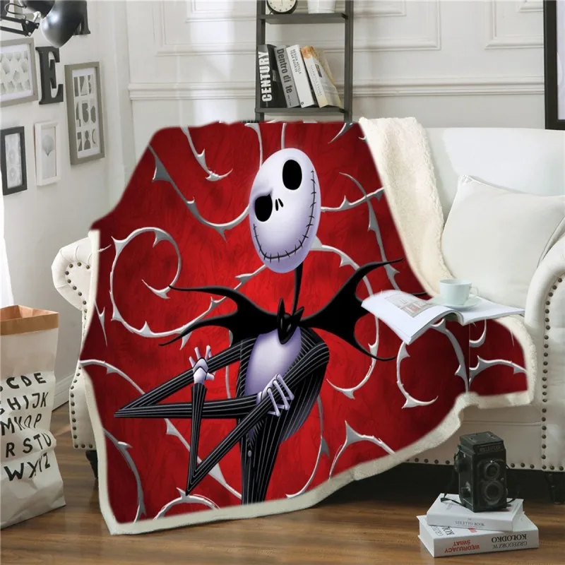 Флисовое одеяло Jack Skellington с принтом «шерпа», «Череп», «Кошмар» перед рождеством, плюшевое одеяло для мальчиков, 3D микрофибра - Цвет: 5