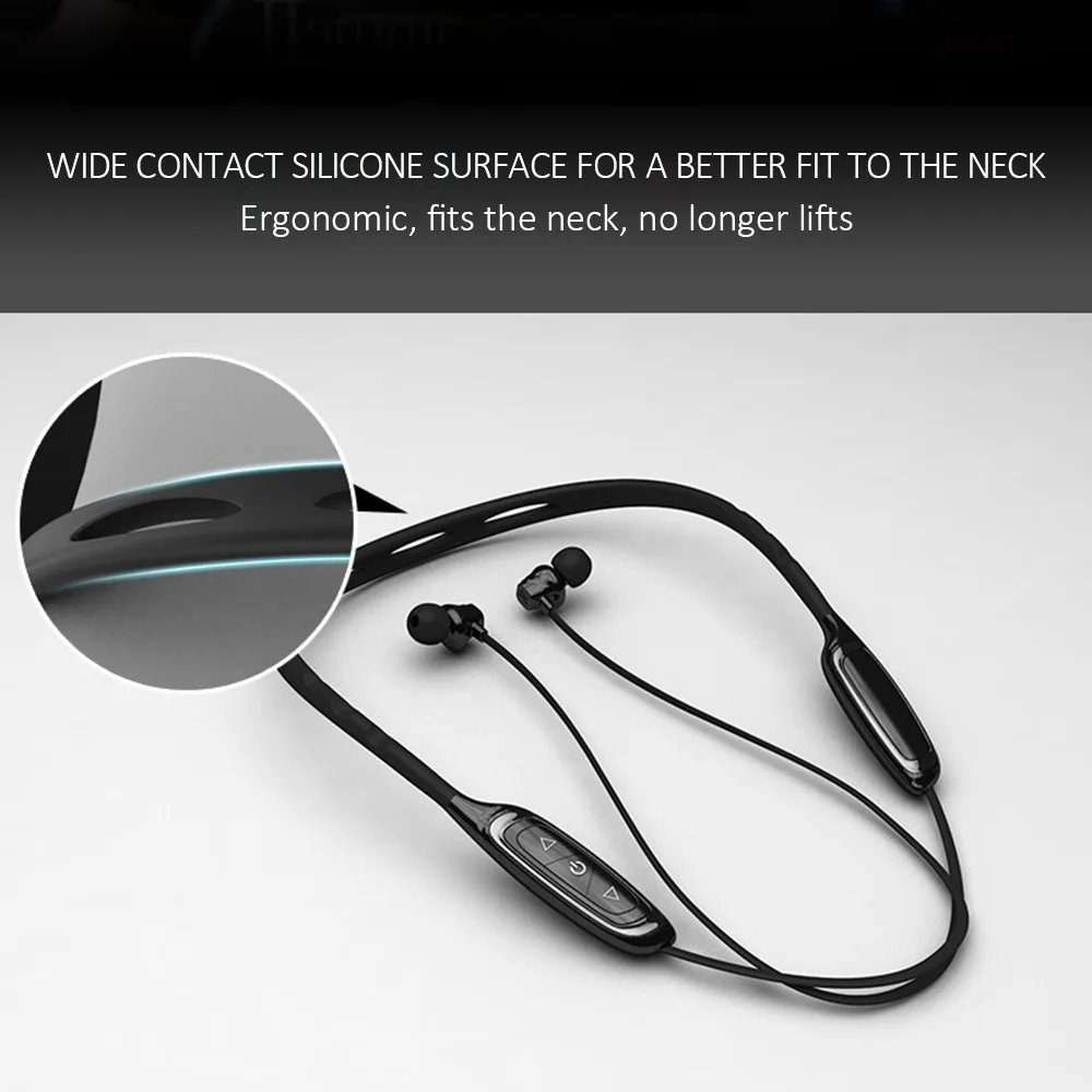 W1 Шейная Bluetooth гарнитура с микрофоном IPX5 водонепроницаемая Спортивная Беспроводная гарнитура Bluetooth мобильный телефон для iPhone xiaomi