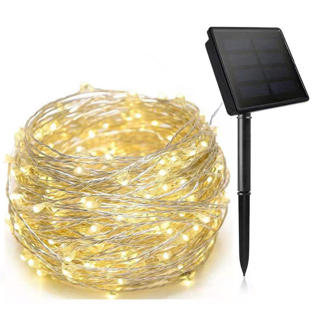 Solar String Fairy Lights Waterproof Outdoor Garland Solar Power Lamp Christmas Lights For Garden Decoration 8 Modes