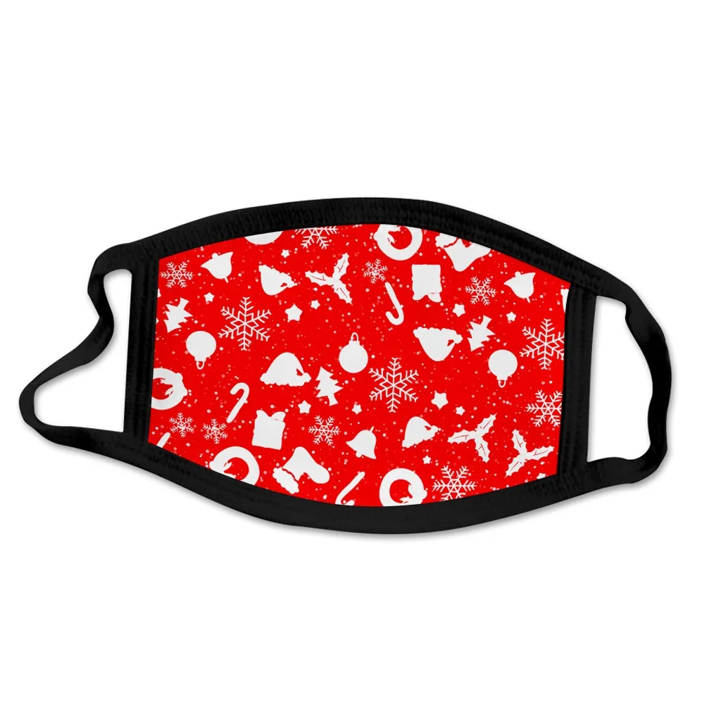 Детская Рождественская маска для лица с принтом Регулируемая защитная унисекс