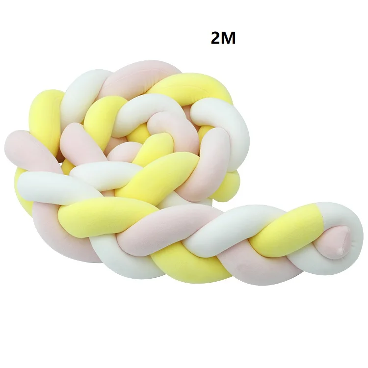 Pink Yellow White Детская кровать кроватка Боковой бампер новорожденный 2 м детская кроватка плюшевая кровать защита оплетка бампер детское постельное белье украшение детской комнаты - Цвет: Pink Yellow White
