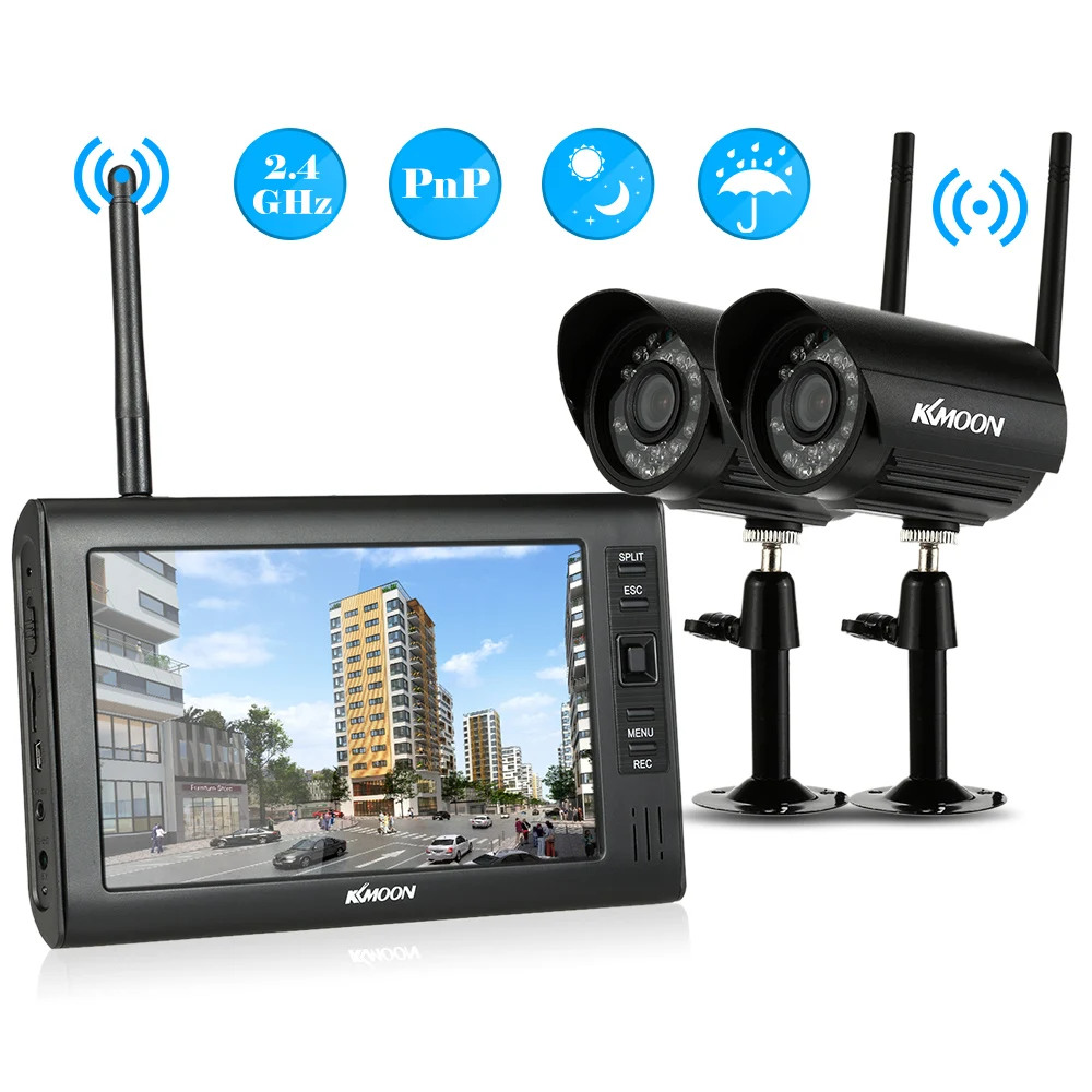 KKmoon беспроводной 2 4 ГГц 7 &quotTFT цифровой ЖК дисплей монитор канальный Quad DVR + ИК