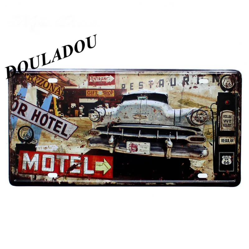 [Douladou] TEXAS Route66 ретро классический металлический знак Декор винтажные металлические жестяные знаки номерной знак табличка Плакат Украшение 30x15 см