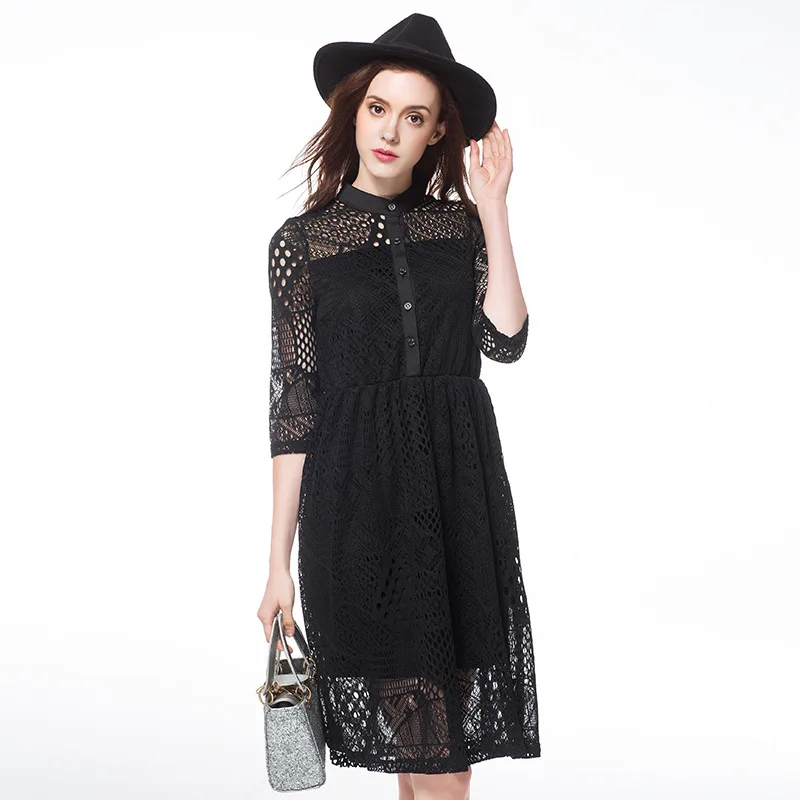 

[-Rebate Does Not Change] Fat Mm Europe And America Irregular Hollow out Dress 200 Quality Supply of Goods