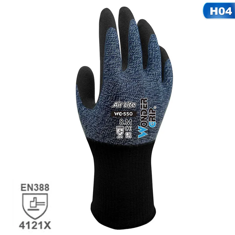 WG-550 Wonder Grip 4121X-4131 сертифицированные безопасные рабочие перчатки для полиуретановых перчаток с покрытием ладони - Цвет: WG-550