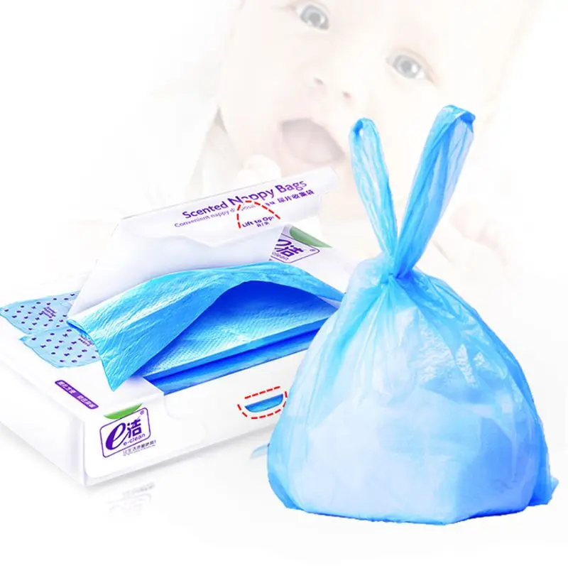 Diaper Rubbish Bag Eco Disposal Nappy Bags With Tie Handles-2 x Packs of 90(Total 180 Disposal Bags