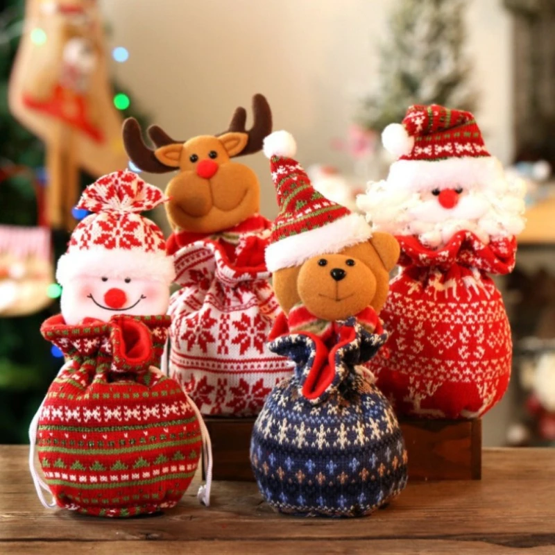 Apple Christmas 2022 2022 New Merry Christmas Gift Children's Candy Bag Christmas Eve Apple Gift  Bag Knitted Three Dimensional Christmas Gift Bag|Stockings & Gift Holders|  - Aliexpress