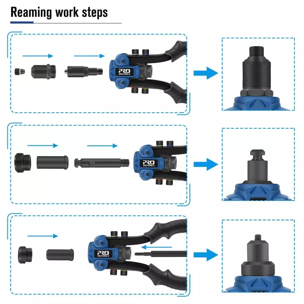 Rivet Gun rivet nut tool rivet gun set 3 in 1 Hand Threaded Rivet Nuts Guns Riveter of Sleeve Nuts Rivnut Tool For Auto M3/M4/M5/M6/M8/M10 Multi Reaming By PROSTORMER