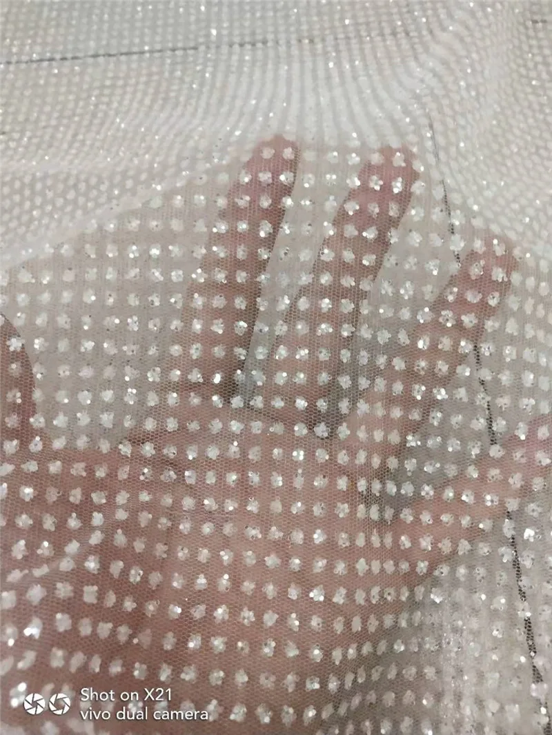 JRB-112204 клееный Блестящий принт африканская сетка, тюль, кружева 5 ярдов для вечернего платья