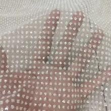 JRB-112204 клееный Блестящий принт африканская сетка, тюль, кружева 5 ярдов для вечернего платья